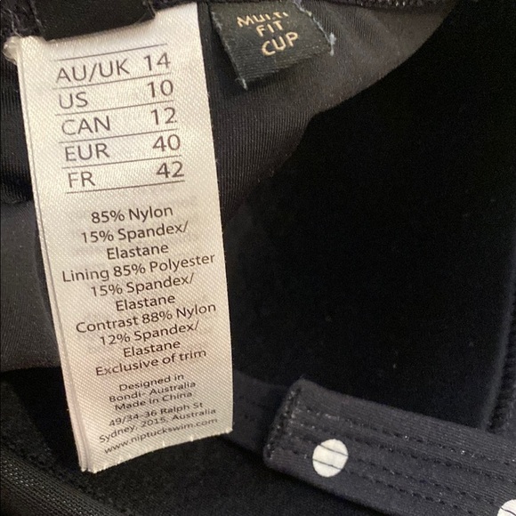 Nip Tuck  SWIM Black Polka Dot One Piece Swimsuit. Size 10 - Picture 8 of 8